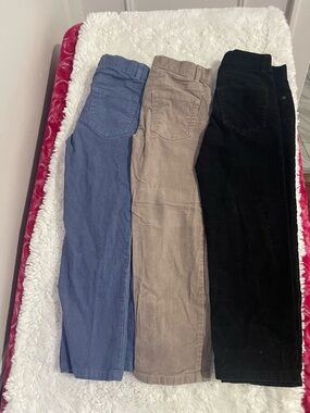 Janie and Jack Corduroy Pants Trio in Blue, Taupe, and Black